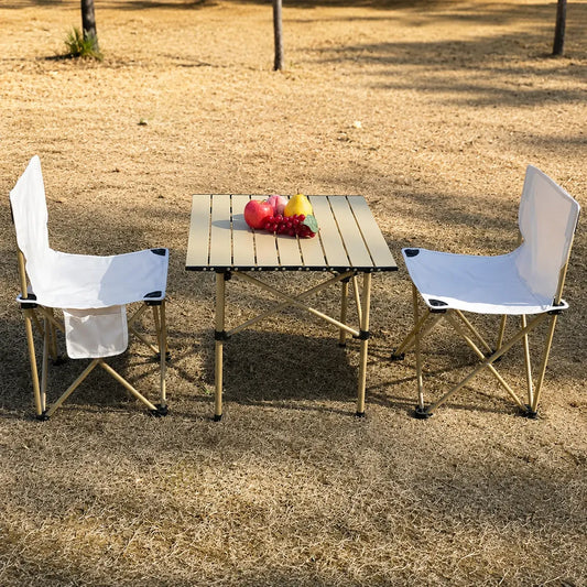 Set Camping Mesa Plegable Y 2 Sillas Portátiles Picnic Viaje