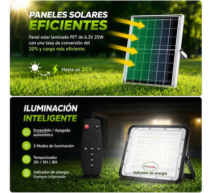 Foco Led Solar 2000w Jortan Reflector Exterior Potente