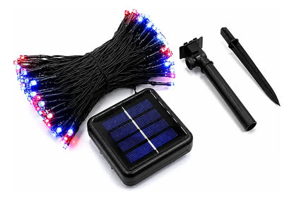 Guirnalda Luces Led Solar 10m Decoración Fiestas Patrias