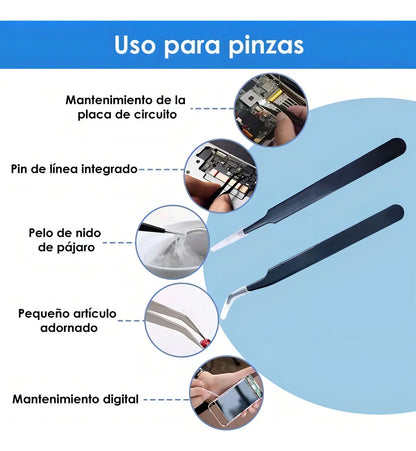 Kit Soldador de Estaño Eléctrico 60w Tipo Lápiz Temperatura Ajustable Genérica