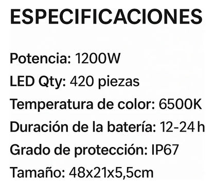 Foco Solar LED Exterior 1200W
