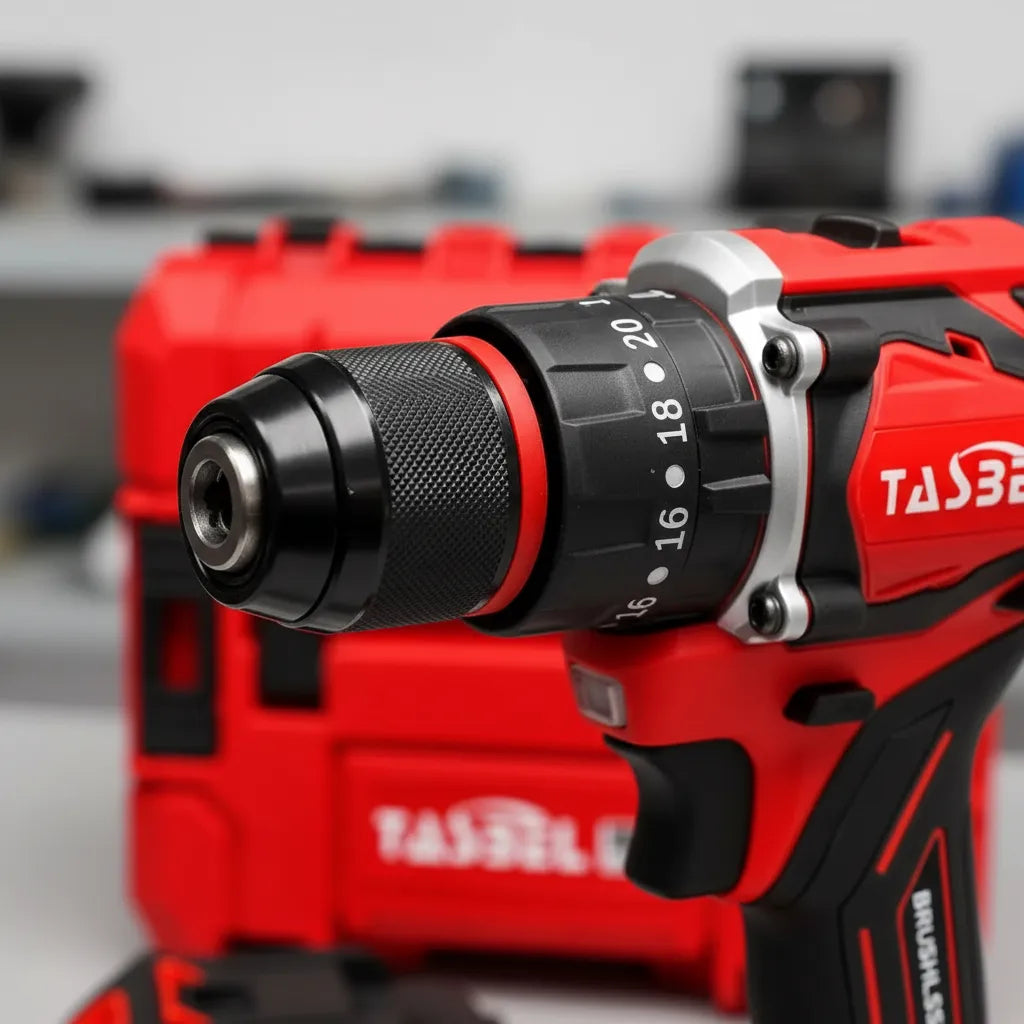 Taladro Inalámbrico Tasbel Rojo + 2 Baterías Profesional