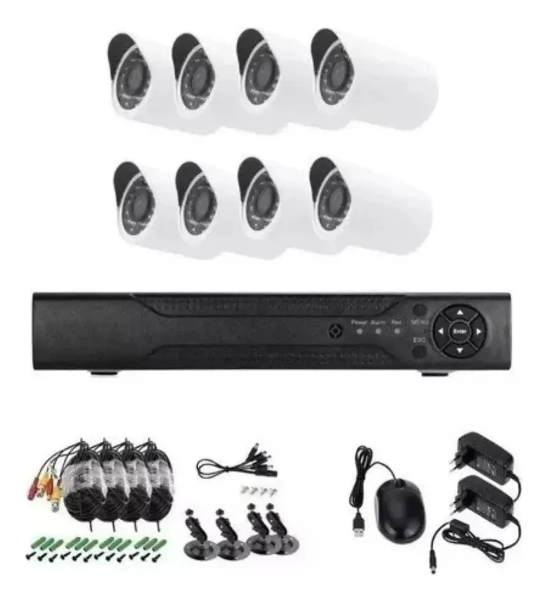 Cámara De Vigilancia Genérica 8 Unidades Fhd 1080p Con Dvr