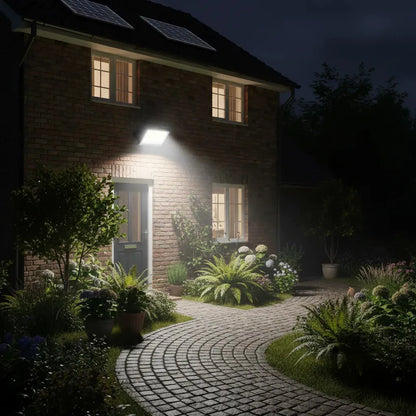 Foco Solar Led 1000w Jortan Exterior Panel Solar Y Control Gris Oscuro Blanco Frío
