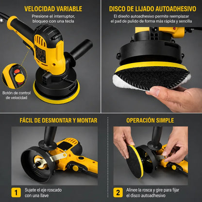 Pulidora Eléctrica Tasbel 700w Profesional Para Auto Madera