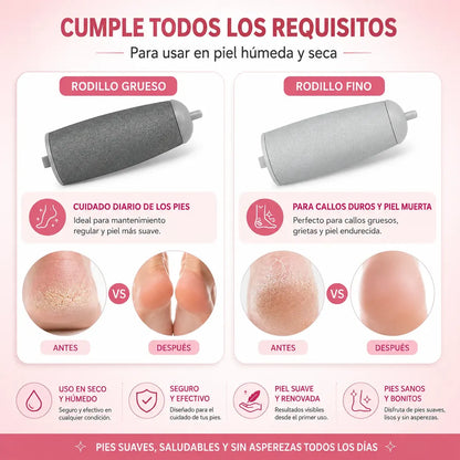 Removedor De Callos Electrico Lima Pies Pedicura 2 Rodillos