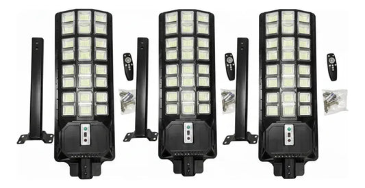 Pack X3 Foco Solar Led 2000w + Soporte Y Control Osmao