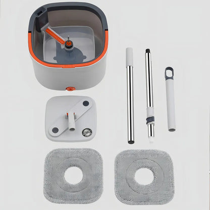 Trapeador Mopa 360 Con Balde Giratorio Centrifugo Microfibra Color Gris