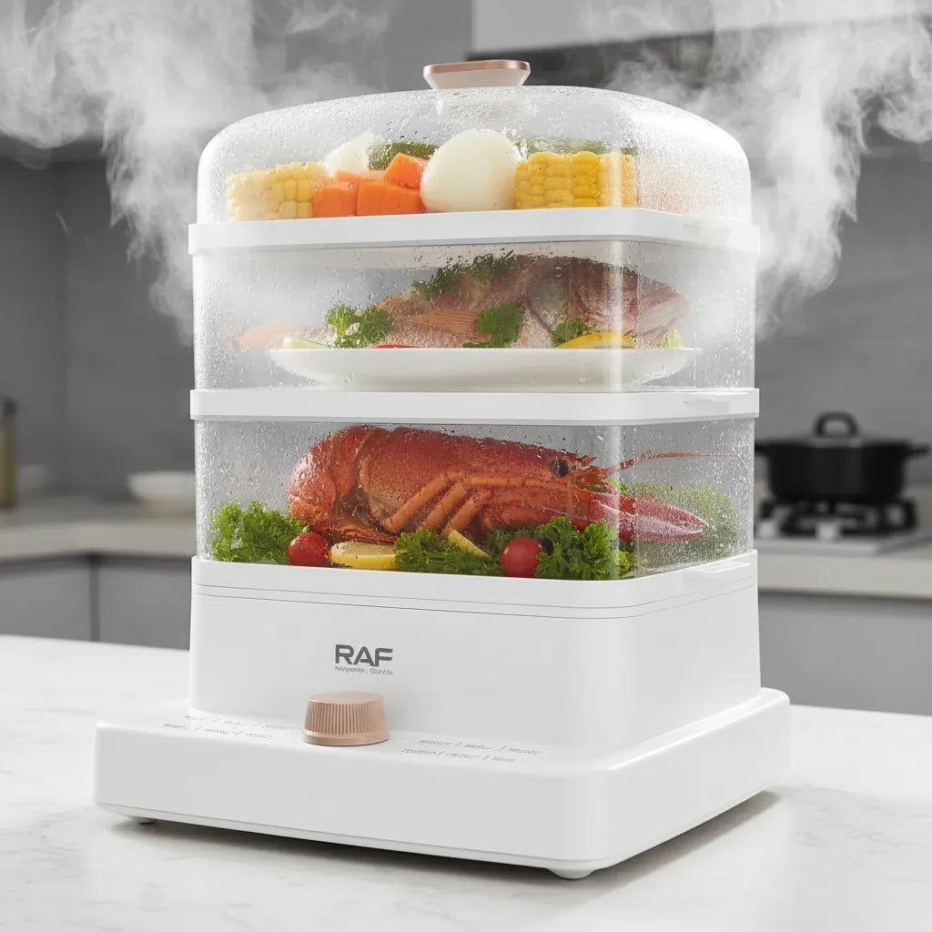 Vaporera De Alimentos Eléctrica RAF 12L – 3 Niveles 1200W