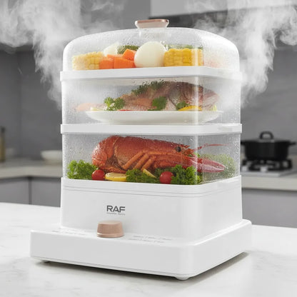 Vaporera De Alimentos Eléctrica RAF 12L – 3 Niveles 1200W