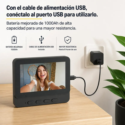 Timbre Con Cámara Exterior Inalámbrica Y Monitor Lcd 4.3