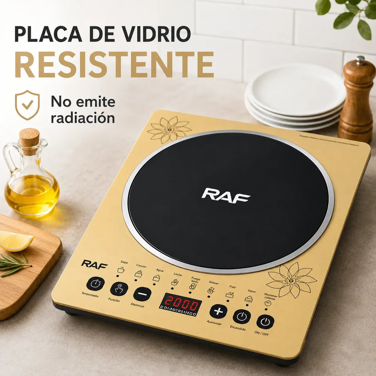 Cocina Encimera De Inducción Eléctrica 1 Plato 2000w Raf
