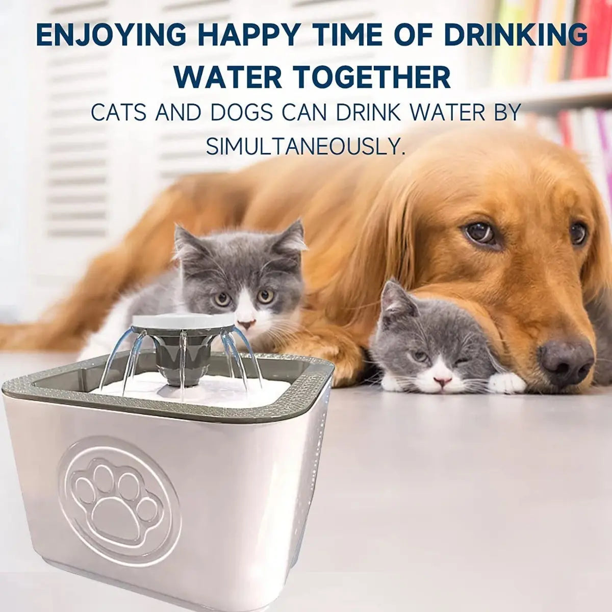 Fuente Bebedero Blanco Para Mascotas Agua Fresca 2.5 L Para Perro Y Gato