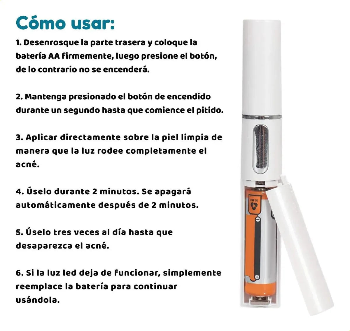 Lápiz Láser De Luz Azul Para El Tratamiento Del Acné Y Las C