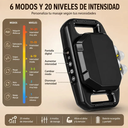 Masajeador Muscular Portatil Profesional Con 20 Niveles