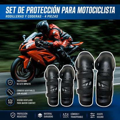 Set Rodilleras Y Coderas Protectoras Para Moto Bicicleta