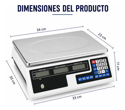 Balanza Digital Comercial 40kg Pesa Calculadora De Precio
