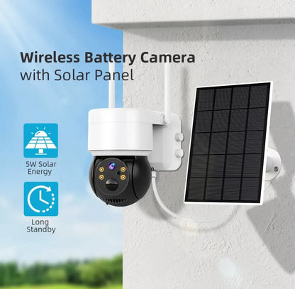 Cámara Qp Solar Para Exteriores Ip 1080 Inalámbrica 360 Color Blanco