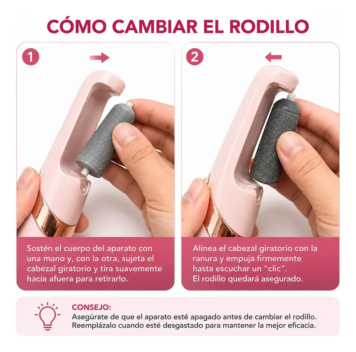 Removedor De Callos Electrico Lima Pies Pedicura 2 Rodillos
