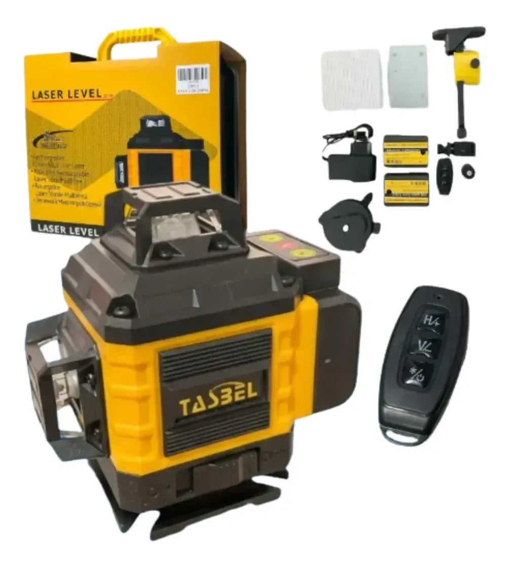 Nivel Laser 3d + Soporte 2 Baterias Marca Tasbel Con Tripode 16 lineas
