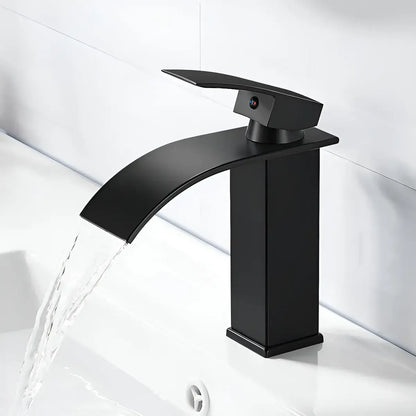 Llave Monomando Cascada Grifería Baño Negro Mate