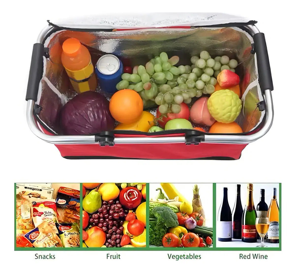 Canasta Picnic Cooler Bolso Térmica Plegable Portatil Color Azul