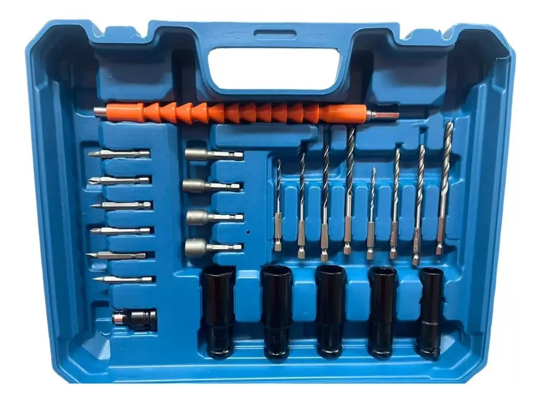 Llave De Impacto Azul Con Accesorios 128v - Herramienta