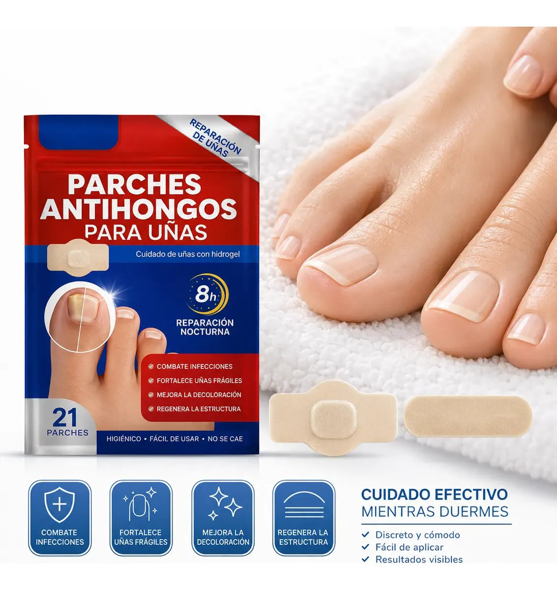 Parches Para Hongos Uñas Tratamiento Reparador Nocturno 21un