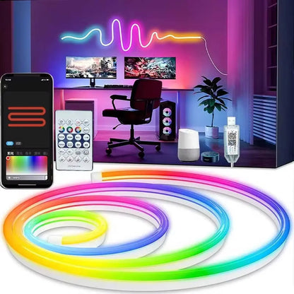 Tira Led Neon Rgbic 5 M Ip68 Usb Bluetooth Control Interior