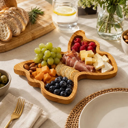 Tabla De Picoteo Bambú Forma Mariposa Aperitivo Quesos