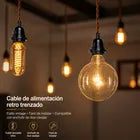 Portalámparas Colgante E27 Con Cable Trenzado Estilo Vintage
