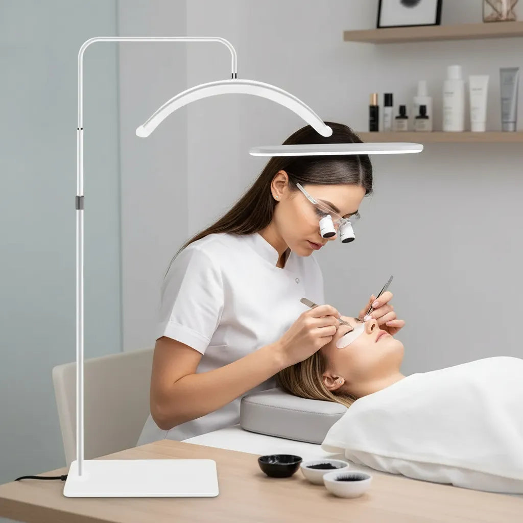 Lampara Led Media Luna Estética Para Pestañas Cejas Cutis, Negra, Rosada,Blanca
