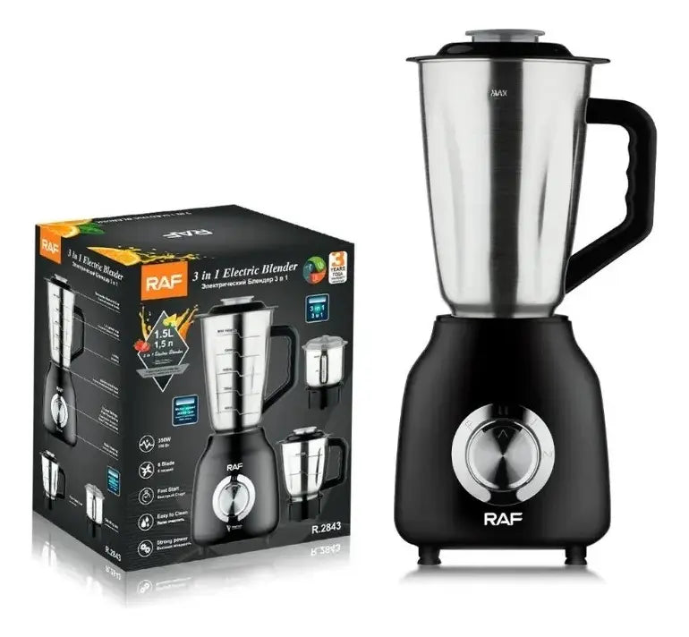 Licuadora Juguera 3 En 1 Vaso Metal De Alta Calidad 1,5lts