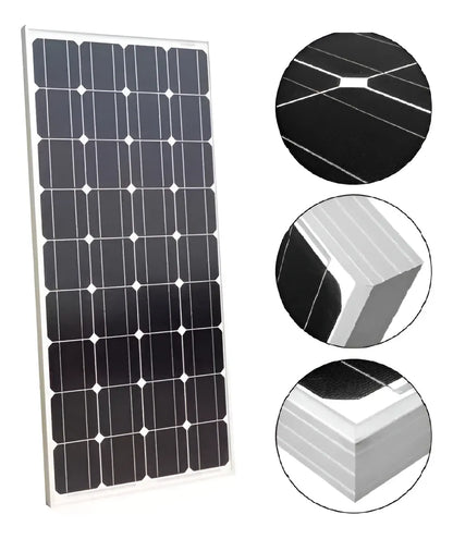 Panel Solar Monocristalino Fotovoltaico De 100w - 12 Voltios