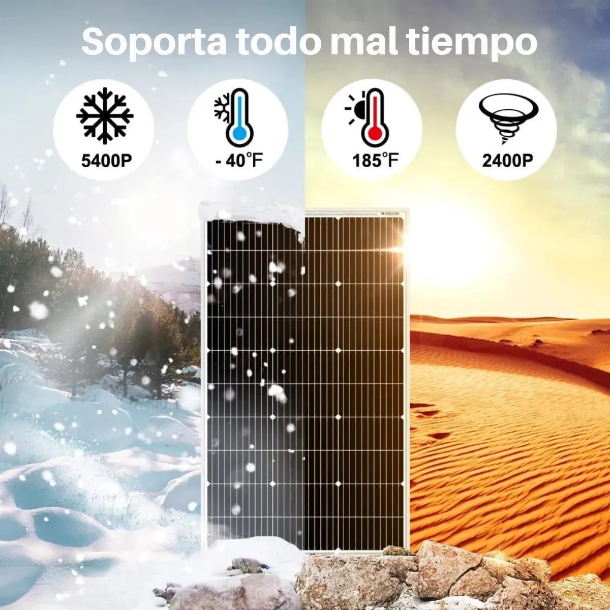 Panel Solar Monocristalino Fotovoltaico De 100w - 12 Voltios