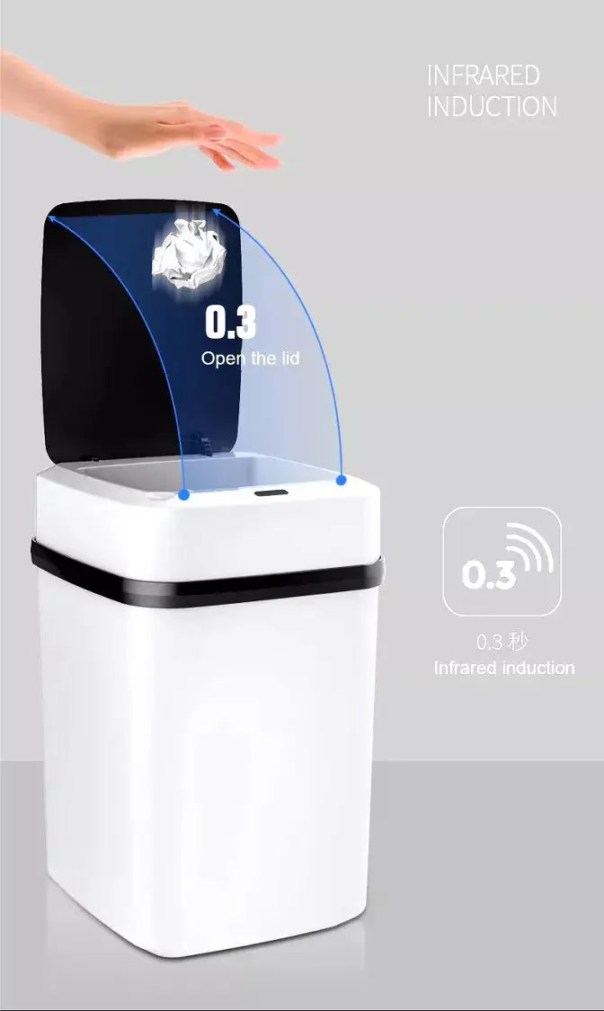 Bote De Basura Inteligente Con Sensor, Basurero inteligente, Papelera Automatica