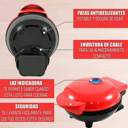 Mini Wafflera Redonda Luz Indicadora.