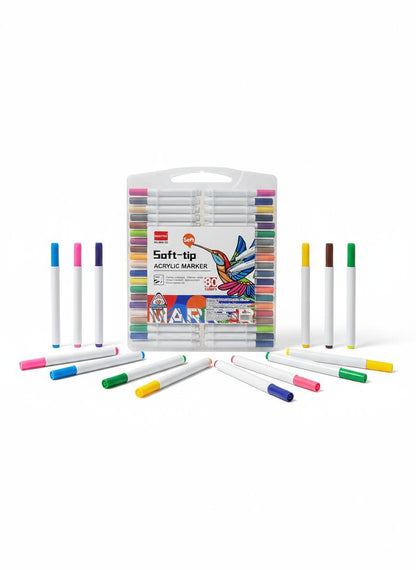 Set De Plumones Punta Fina 80 Pzas Totalmente Acrilica Acrilico Para  Cualquier Superficie.