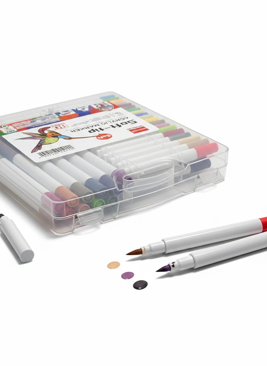 Set De Marcadores Acrilicos 60 Pzas Sof- Tip Punta  Pincel