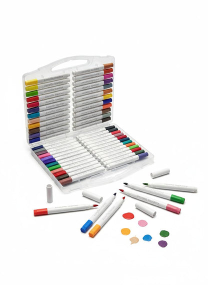 Set De Plumones Punta Fina 80 Pzas Totalmente Acrilica Acrilico Para  Cualquier Superficie.