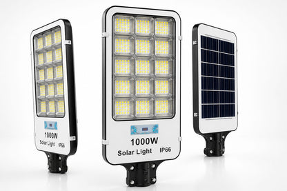 Pack X3 Focos Solares 1000w Potentes Foco Exterior Led Carca Carcasa Negro Luz Blanco Frío