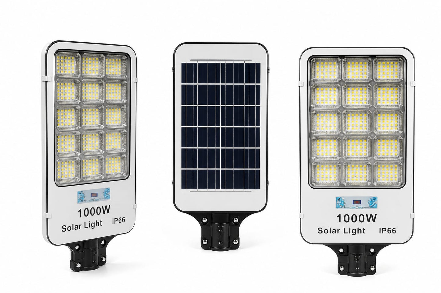 Pack X3 Focos Solares 1000w Potentes Foco Exterior Led Carca Carcasa Negro Luz Blanco Frío
