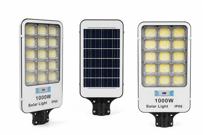 Pack X3 Focos Solares 1000w Potentes Foco Exterior Led Carca Carcasa Negro Luz Blanco Frío
