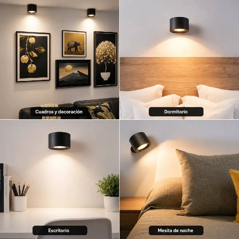 Lámpara Aplique Led Inalámbrica 3 Tonos Con Control Remoto