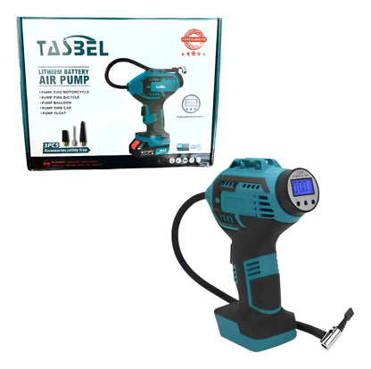 Compresor De Aire Inalambrico Para Auto + 2 Baterias Azul - Inflador Compresor Neumáticos Inalambrico 2 Baterias