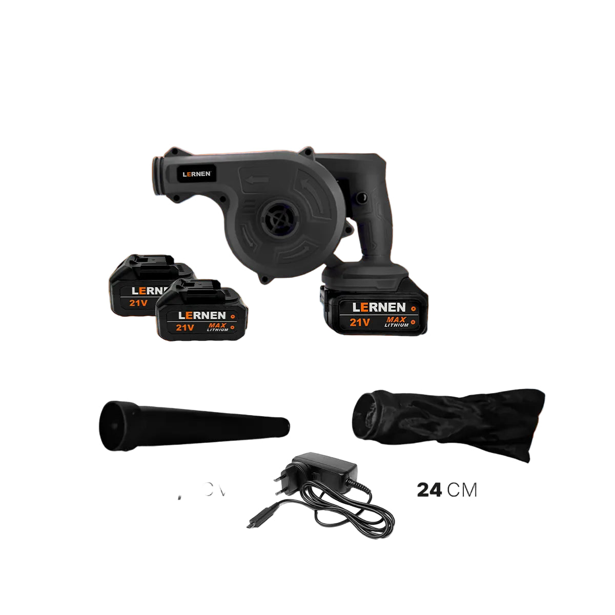 Sopladora Inalambrica Portátil Eléctrica Portát + 2 Baterias Negro