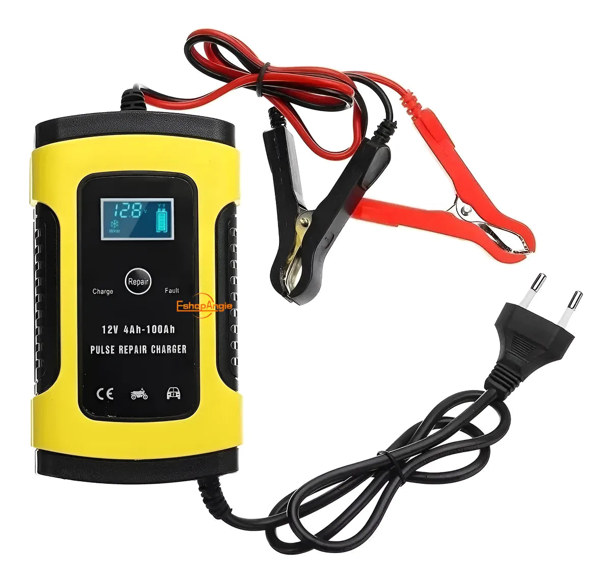 Cargador De Bateria 12v De Auto Moto Inteligente Cargarápida Color Amarillo