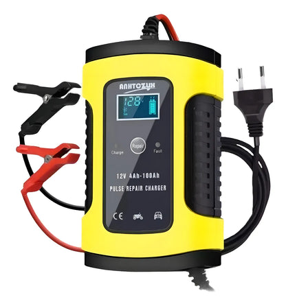 Cargador De Bateria 12v De Auto Moto Inteligente Cargarápida Color Amarillo