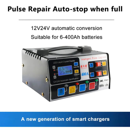 Cargador De Batería Automático Inteligente Auto Moto Camión