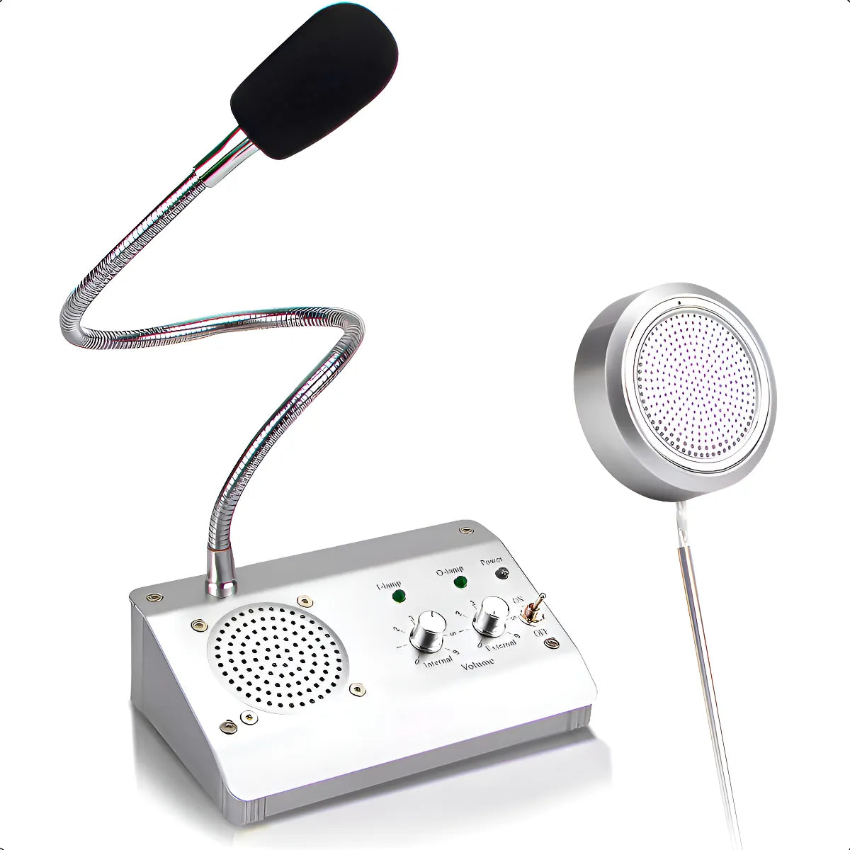 Intercomunicador Bancos Citofono Cajas Microfono 2 Vias Dual Color Plateado